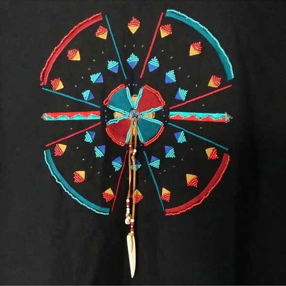 Vtg 70's Rafia Studio Western Jacket Large Native American Style Beaded Shells - Picture 6 of 9